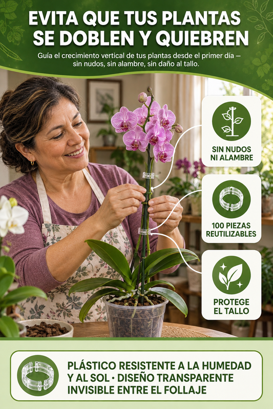 CLIPS DE SOPORTE PARA PLANTAS 100 piezas