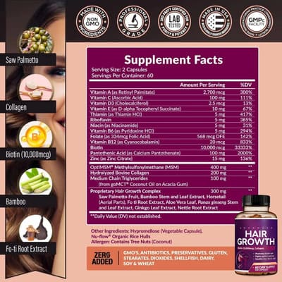 Vitaminas Crecimiento Colageno Cabello